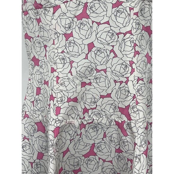 Bebe White Pink Rose Silk Dress Size Small S Shift Romantic Sleeveless EUC - Picture 3 of 11